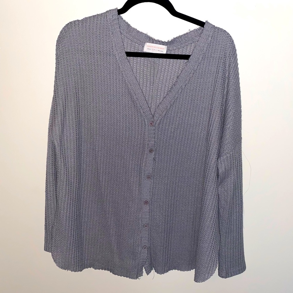 Grey Button Down Top / Cardigan